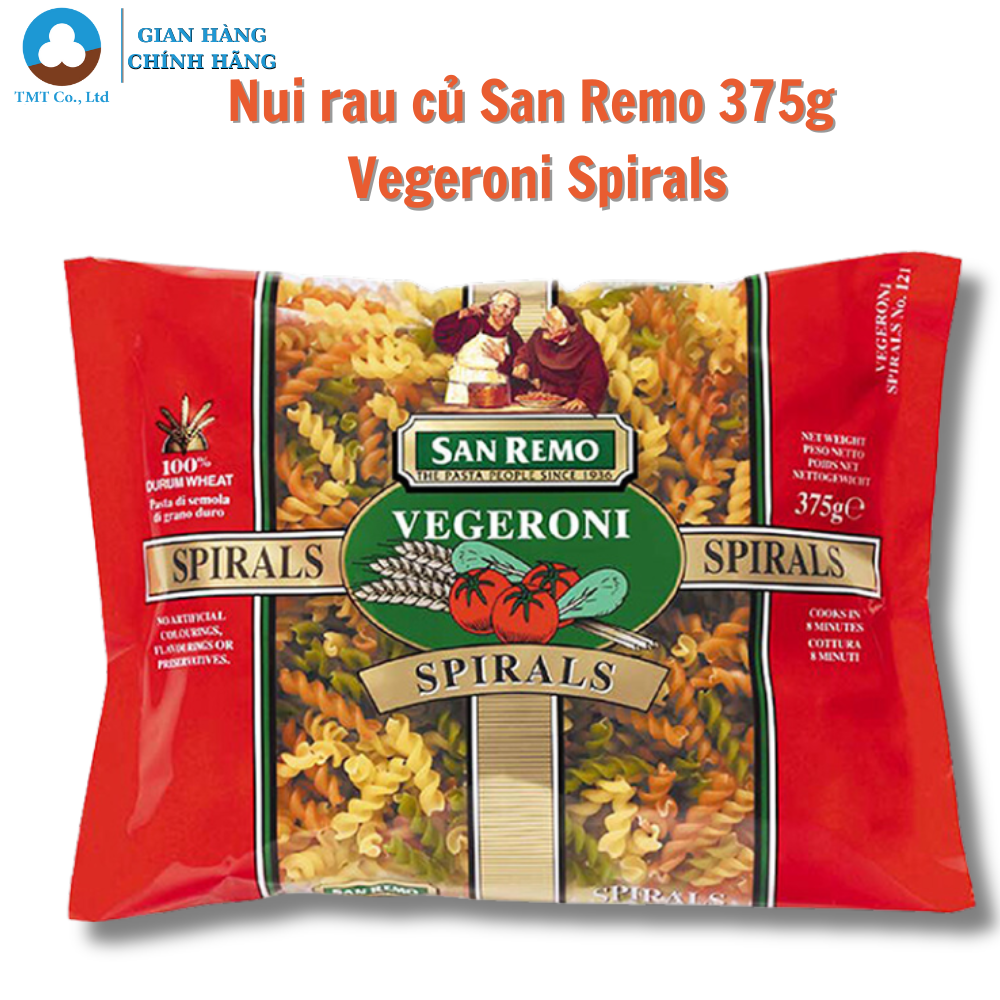 Nui rau củ san remo 375g vegeroni spirals no.121