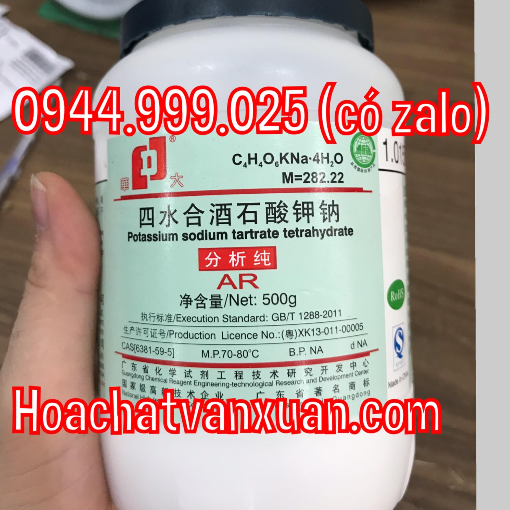 Potassium sodium tartrate tetrahydrate CAS 6381-59-5 C4H4O6KNa·4H2O lọ 500g kali natri tartrat