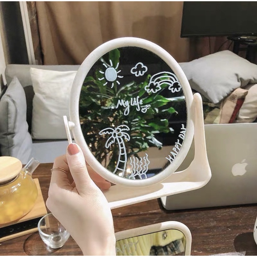 Gương trang điểm để bàn 2 mặt gương - gương xoay 360 độ