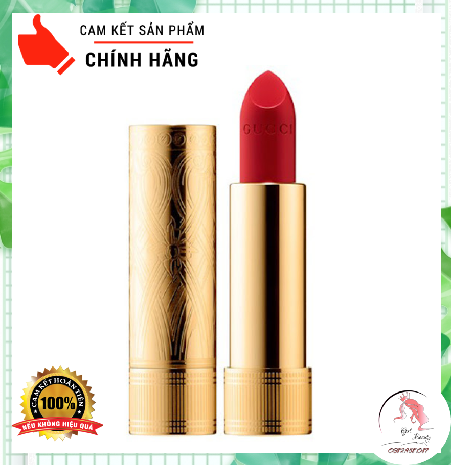 Son Gucci 500 Odalie Red- Màu đỏ tươi- Satin Lipstick