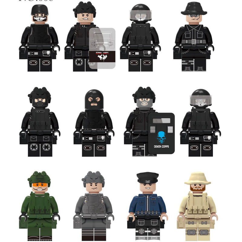 Minifigures lego cảnh sat đặc biệt combo 12 lính Lego nhân vật đẹp giá rẻ