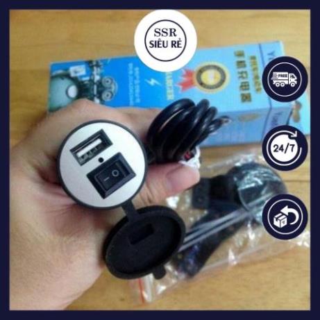 Sạc điện thoại trên xe máy 2.1a có công tắc.