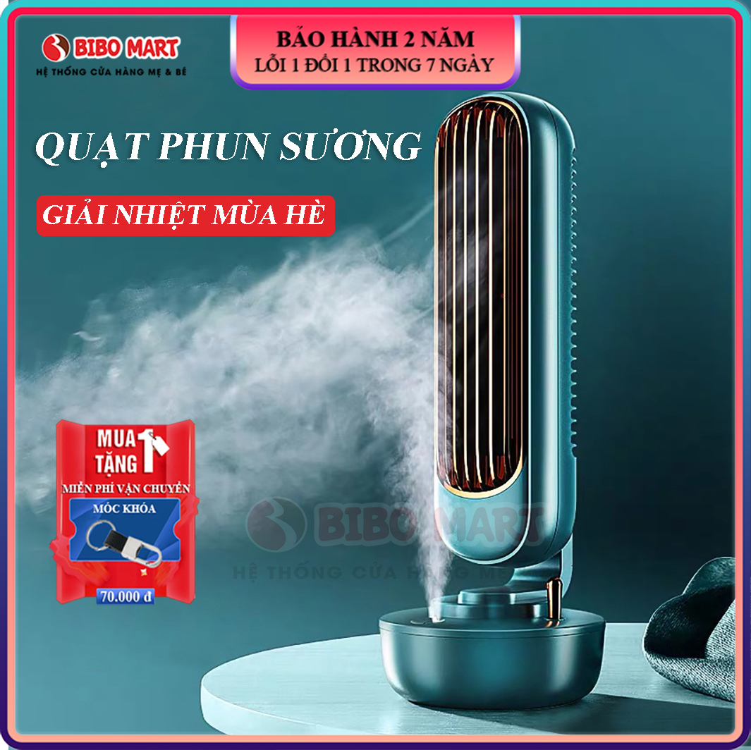 Quạt phun sương, quạt tháp để bàn tạo độ ẩm tích hợp phun sương, quạt điều hoà mini phun sương dạng đứng  Bảo hành 2 năm lỗi đổi mới trong 7 ngày