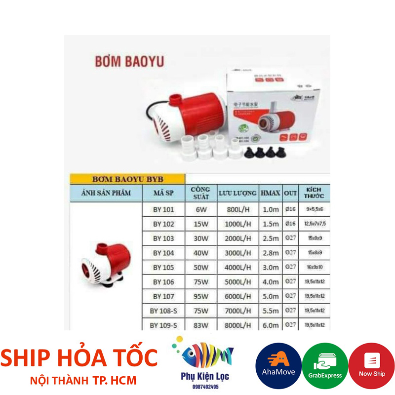 Máy bơm chìm bể cá baoyu dành cho bể cá cảnh by 101-109