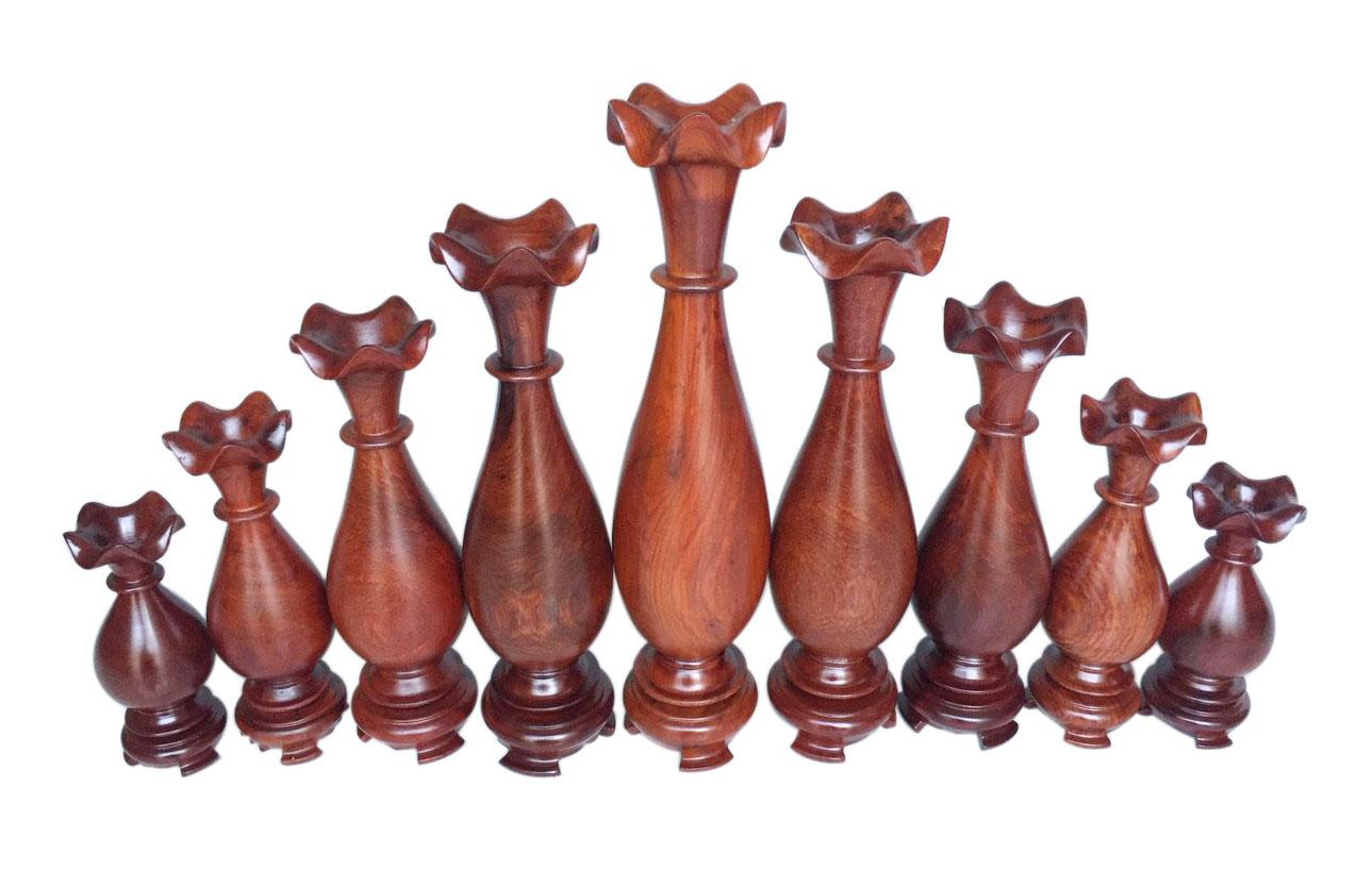 Bộ lục bình mini 9 món.gỗ hương ( kích thước lần lượt 37cm ,32cm ,30cm , 27cm , 23cm , 20cm ,17cm ,14cm, 11cm )