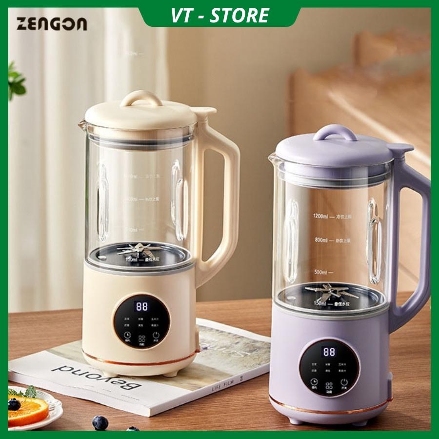 Máy làm sữa hạt, nấu sữa hạt zengon,bh 12t ,6 chế độ nấu, 10 lưỡi xay ,vệ sinh máy khi nấu - máy làm sữa hạt