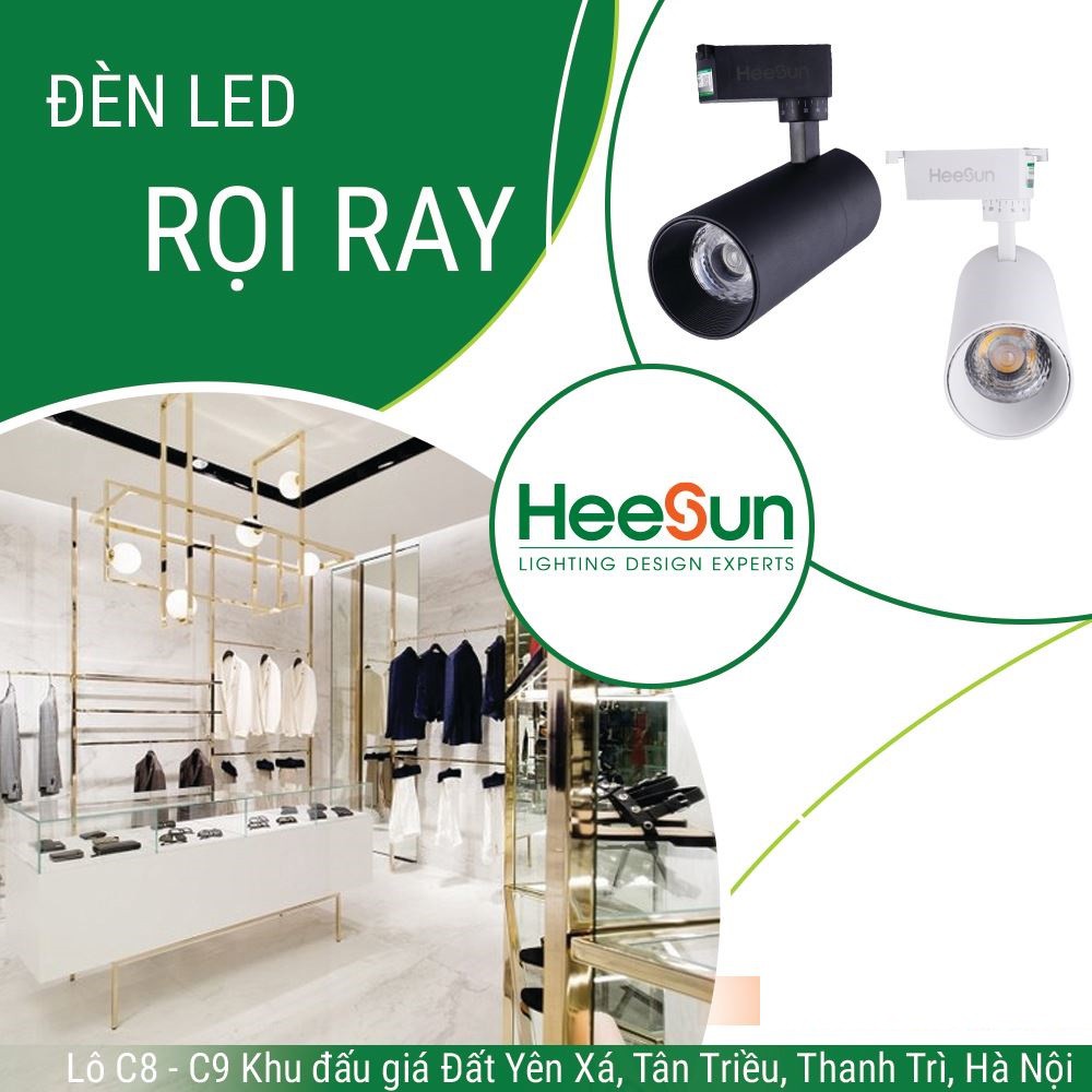 ĐÈN LED RỌI RAY 7w,12w,20w,30w vỏ đen HeeSun Việt Nam [ BẢO HÀNH 2 NĂM 1 ĐỔI 1 ]
