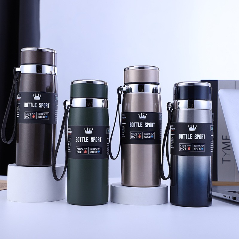 Bình giữ nhiệt inox bottle sport 800ml 1000ml inox 304 có dây xách