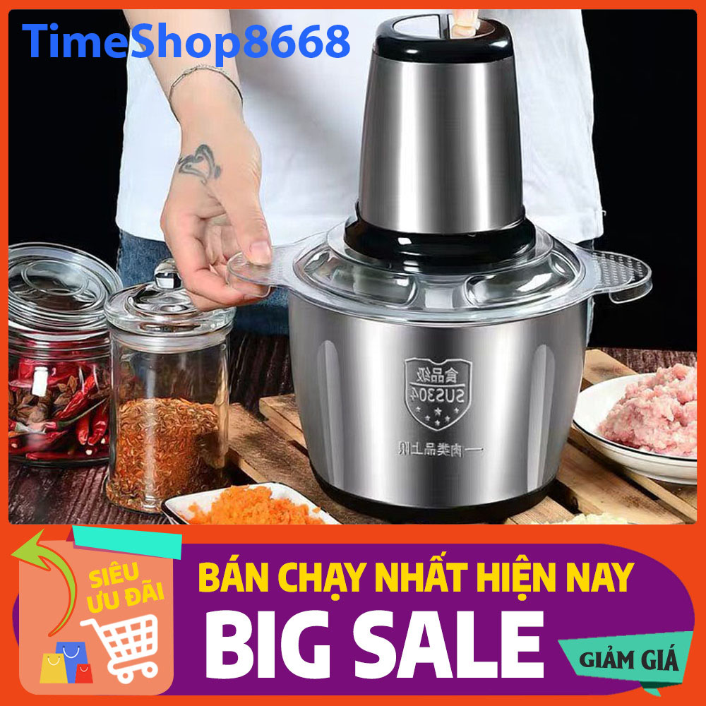 Máy Xay Thịt FOOD PROCESSOR HDA Cối Inox Đa Năng Dao 4 Lưỡi - Dung Tích 2 lít - TimeShop8668