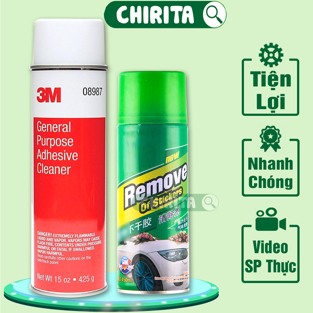 Chai xịt tẩy keo remove 450ml - bình xịt tẩy keo xe máy, xe hơi, băng dính, tem dán... - dung dịch tẩy keo đa năng - chirita