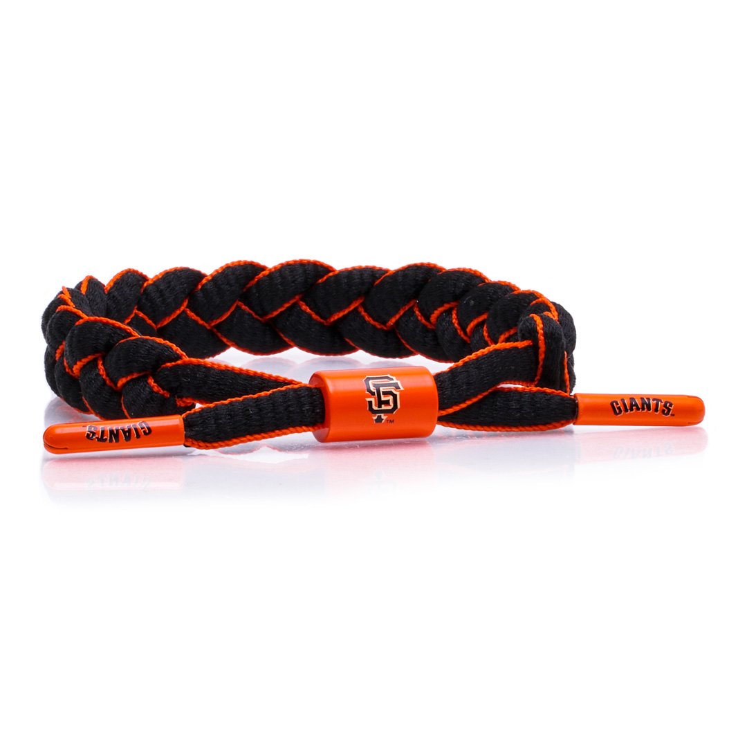 Vòng tay Rastaclat GIANTS - INFIELD dây đan chéo đen viền cam RAS12530024