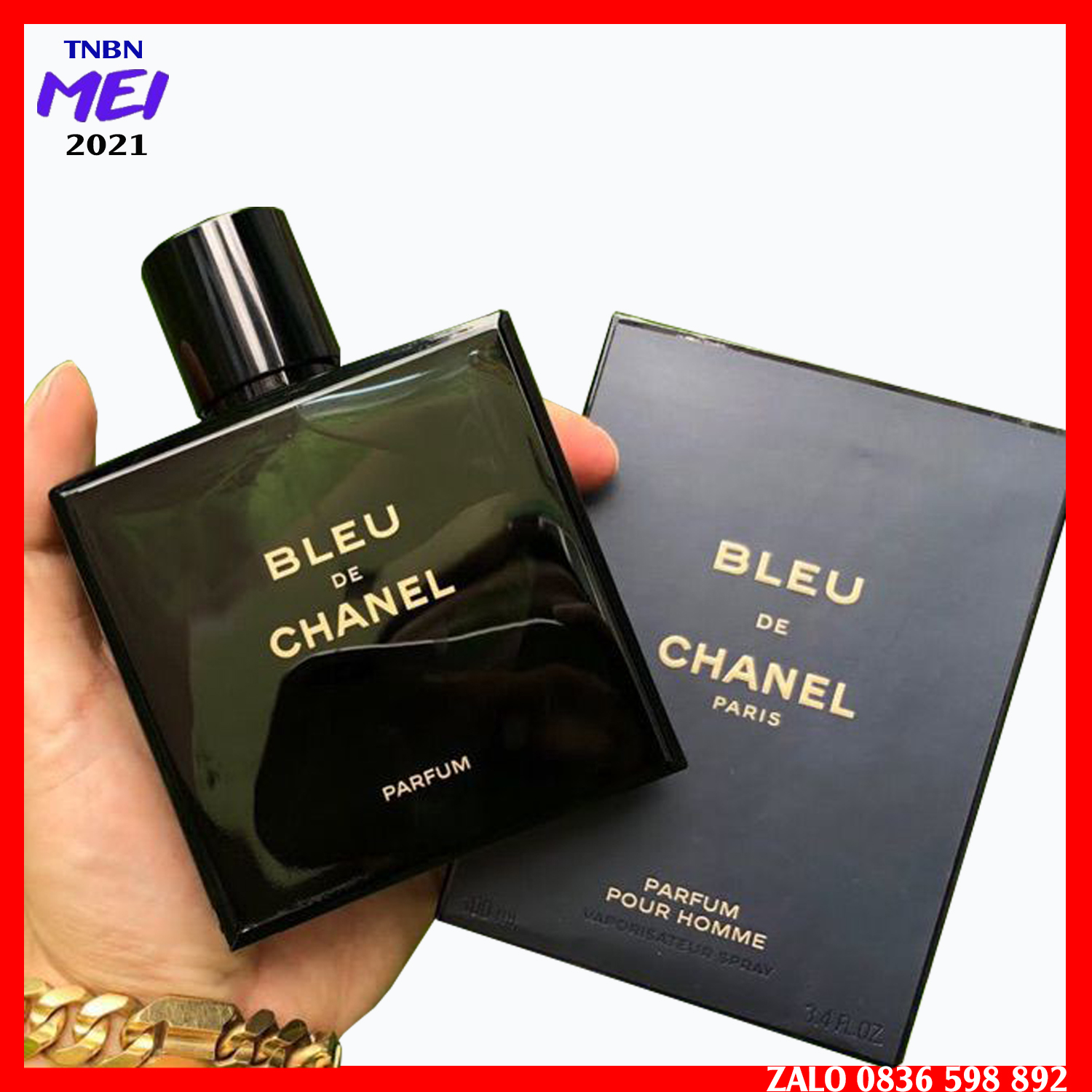 Nước hoa blue chanel nắp hít chữ vàng 100ml