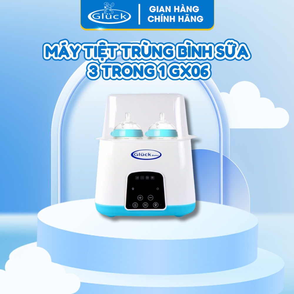 Máy tiệt trùng bình sữa, hâm sữa, thức ăn 3 trong 1 GX06 Gluck Official