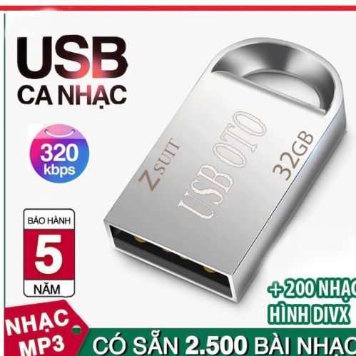 [HCM]USB 32G PHÁT NHẠC CHẤT LƯỢNG CAO 2400 BÀI NHẠC MP3 & 200 VIDEO DIVX CHO XE Ô TÔ