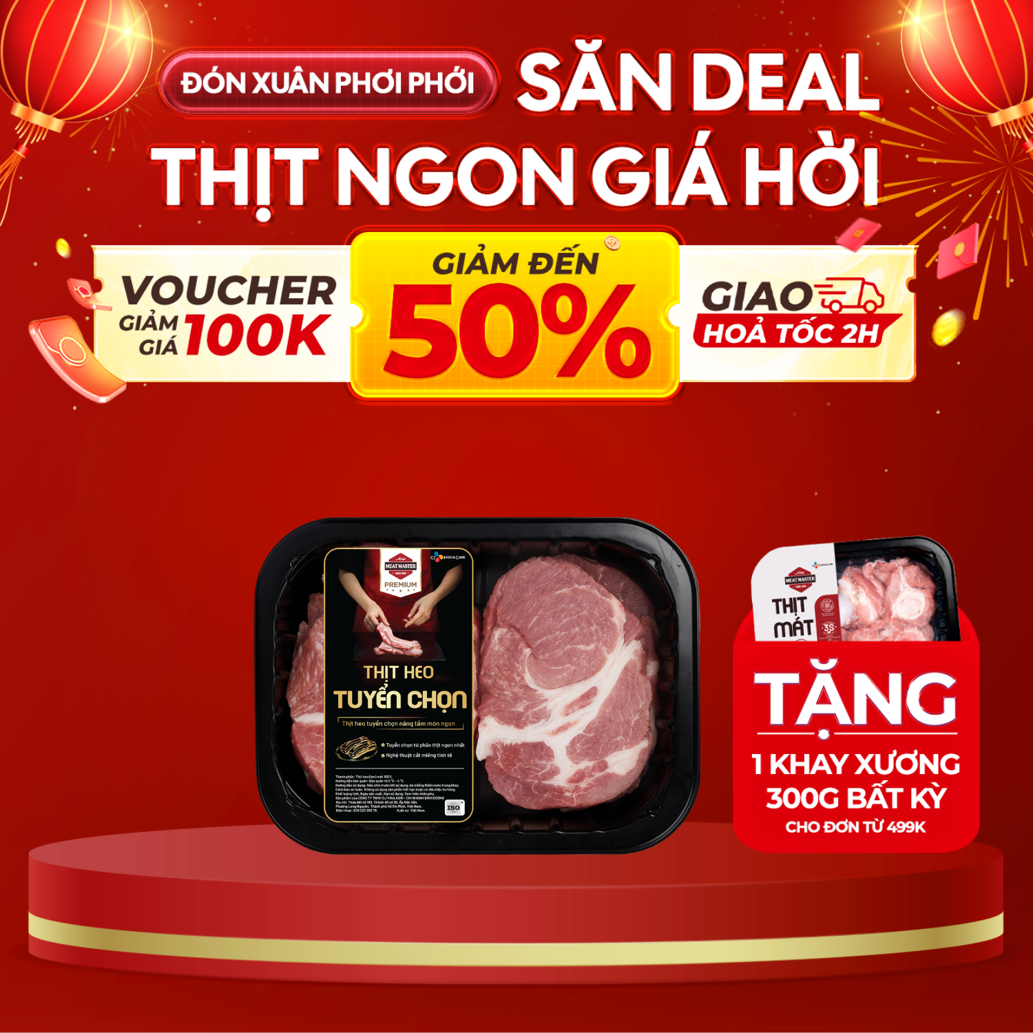 NẠC DĂM HOA MEAT MASTER 400G/KHAY