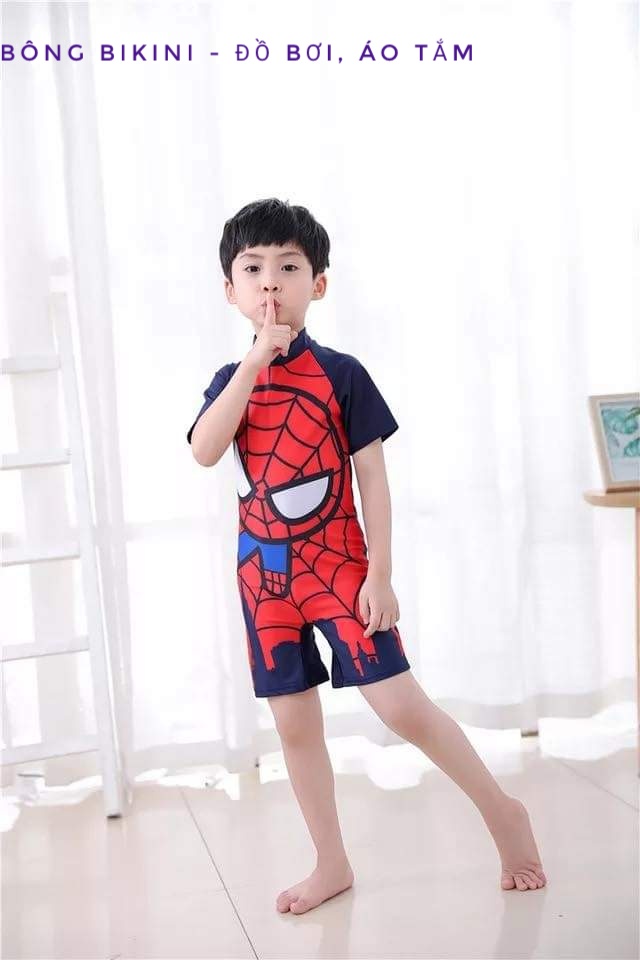 Đồ bơi kid 1 mảnh liền spiderman, đồ bơi bé trai, đồ bơi cho bé từ 9kg đến 25kg