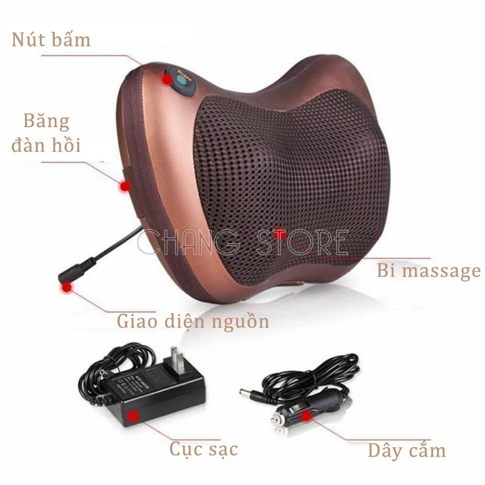 Gối massage vai gáy 8 bi hồng ngoại công nghệ nhật bản cao cấp