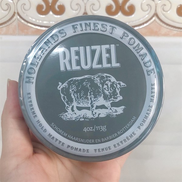 Sáp tạo kiểu tóc Reuzel Extreme Hold Matte Pomade giữ nếp siêu cứng 113g- hũ