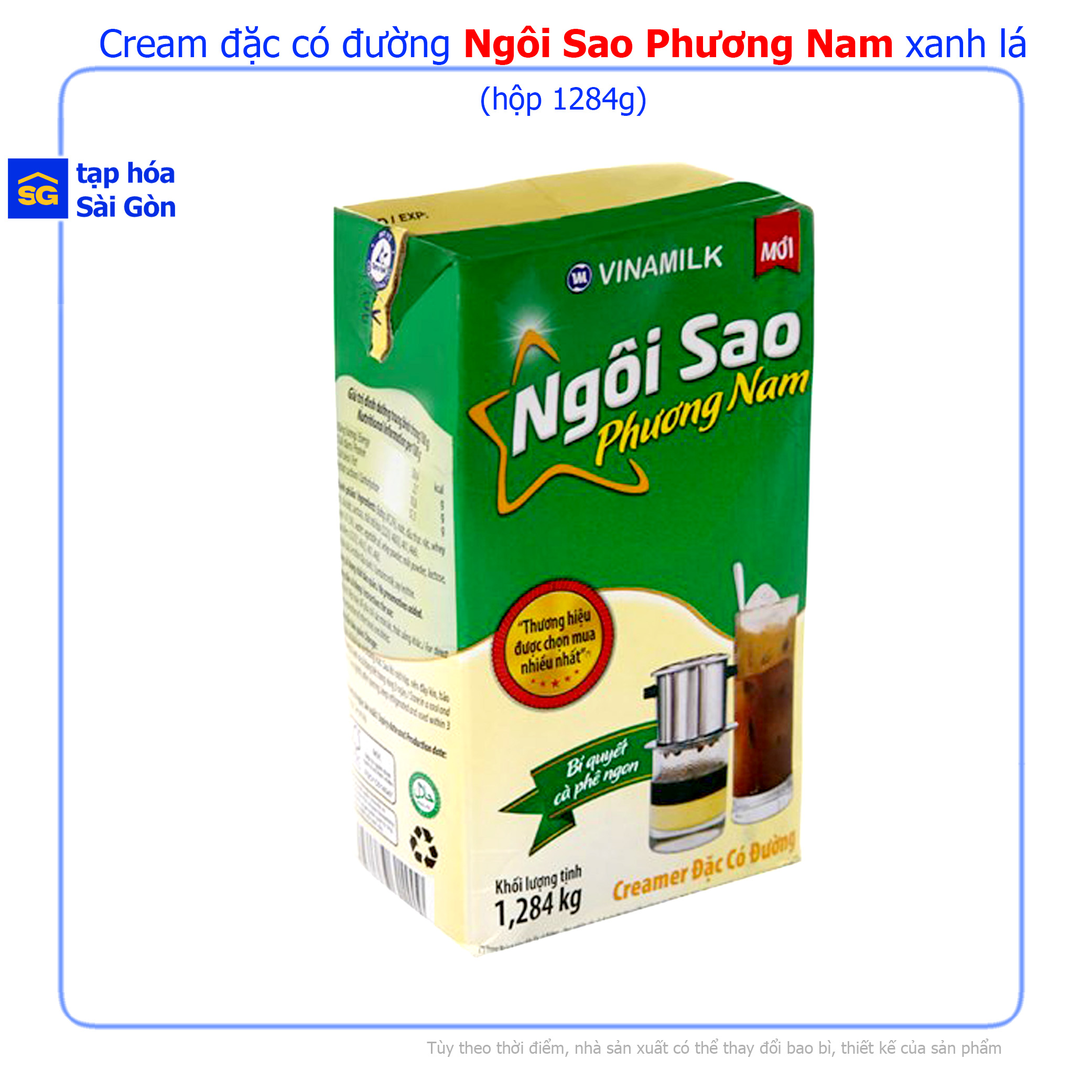 Sữa đặc Ngôi Sao Phương Nam xanh lá hộp giấy 1284g