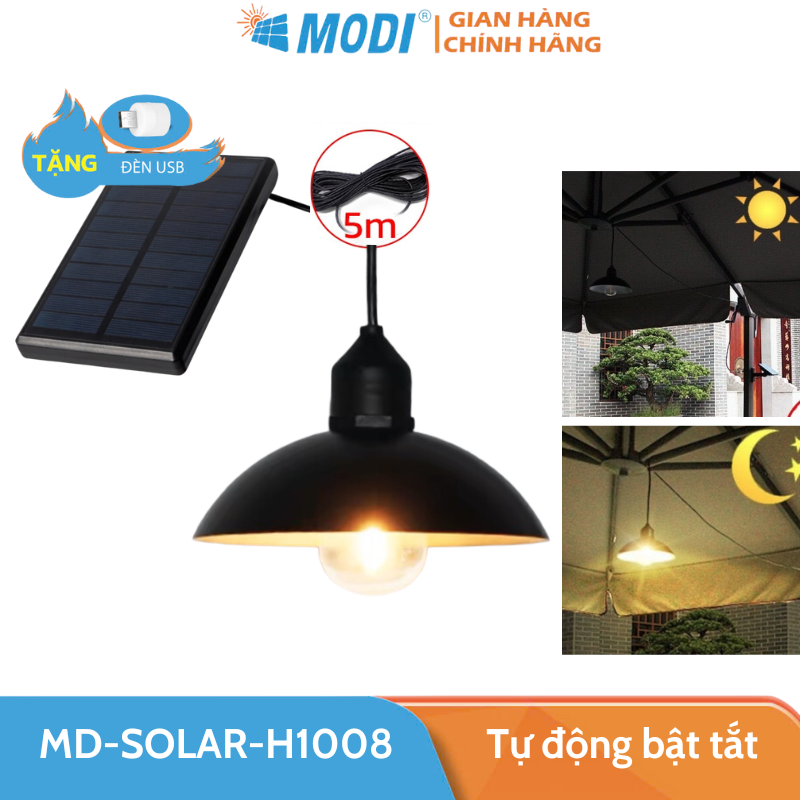 Đèn thả trần năng lượng mặt trời, đèn thả chao trang trí modi solar phong cách độc đáo, đèn led tráng trí ban công