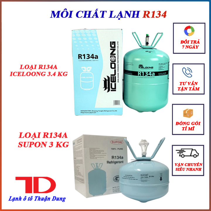 Môi chất lạnh điều hòa ô tô R134 - Vật Tư Điện Lạnh Ô Tô Thuận Dung