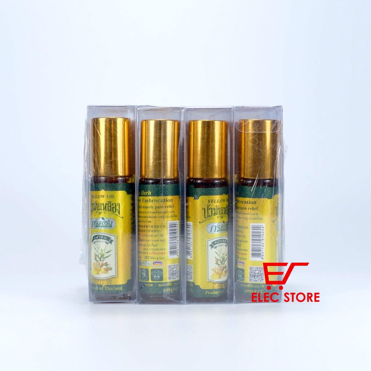 Bộ 12 chai dầu gió thảo dược vàng - Embrocation yellow herb 8ml Nhập khẩu Thái Lan