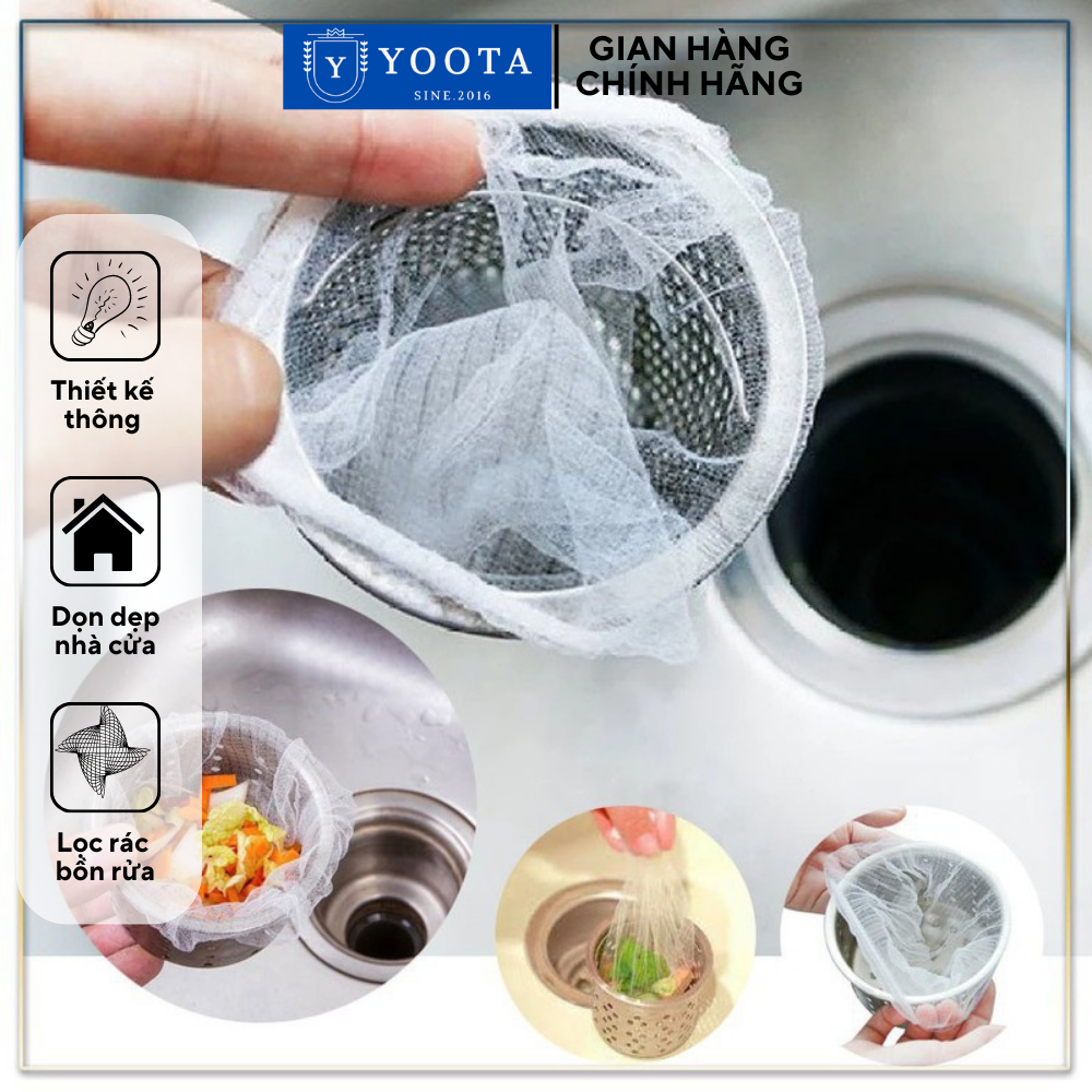 Set 100c túi lưới lọc rác bồn rửa chén thông minh