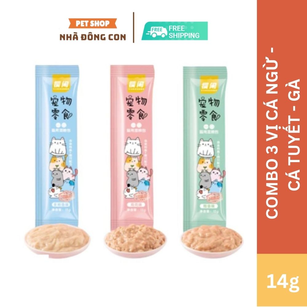 Combo 30-50-100 thanh súp thưởng cho mèo shizuka - mix vị
