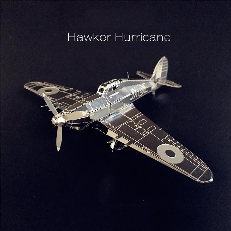 Mô Hình 3D Kim Loại Lắp Ráp Máy Bay Tiêm Kích Hawker Hurricane Hoàng Gia Anh [Chưa Lắp]