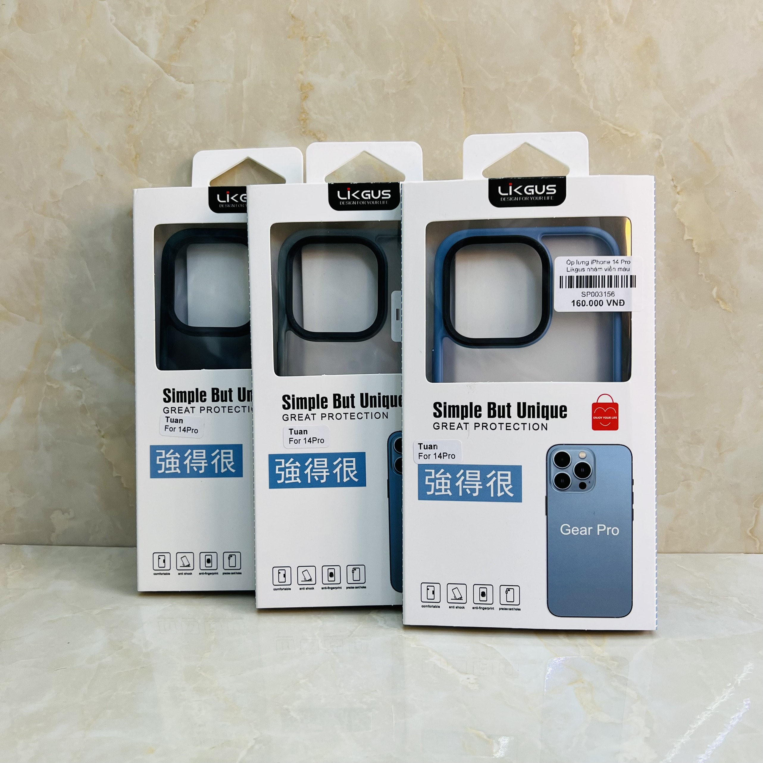 Ốp lưng iPhone 14 Pro Likgus lưng nhám chống sốc tốt