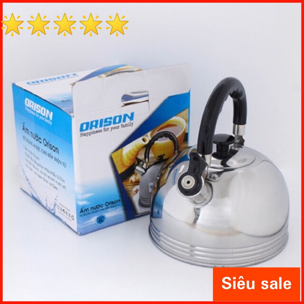 Ấm siêu tốc 4 l- ấm reo đun nước orison inox cao cấp- ấm đun nước inox