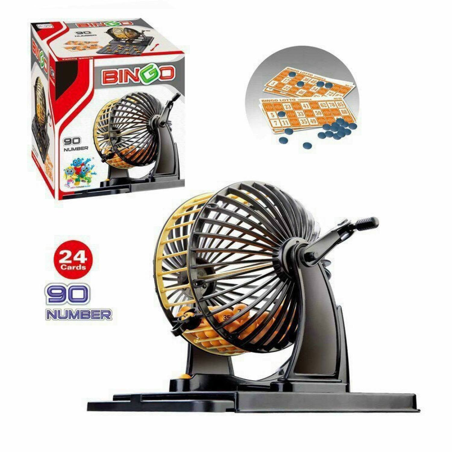 Bộ đồ chơi bingo 90 số cao cấp - lồng quay lô tô, xổ số - đồ chơi trẻ em