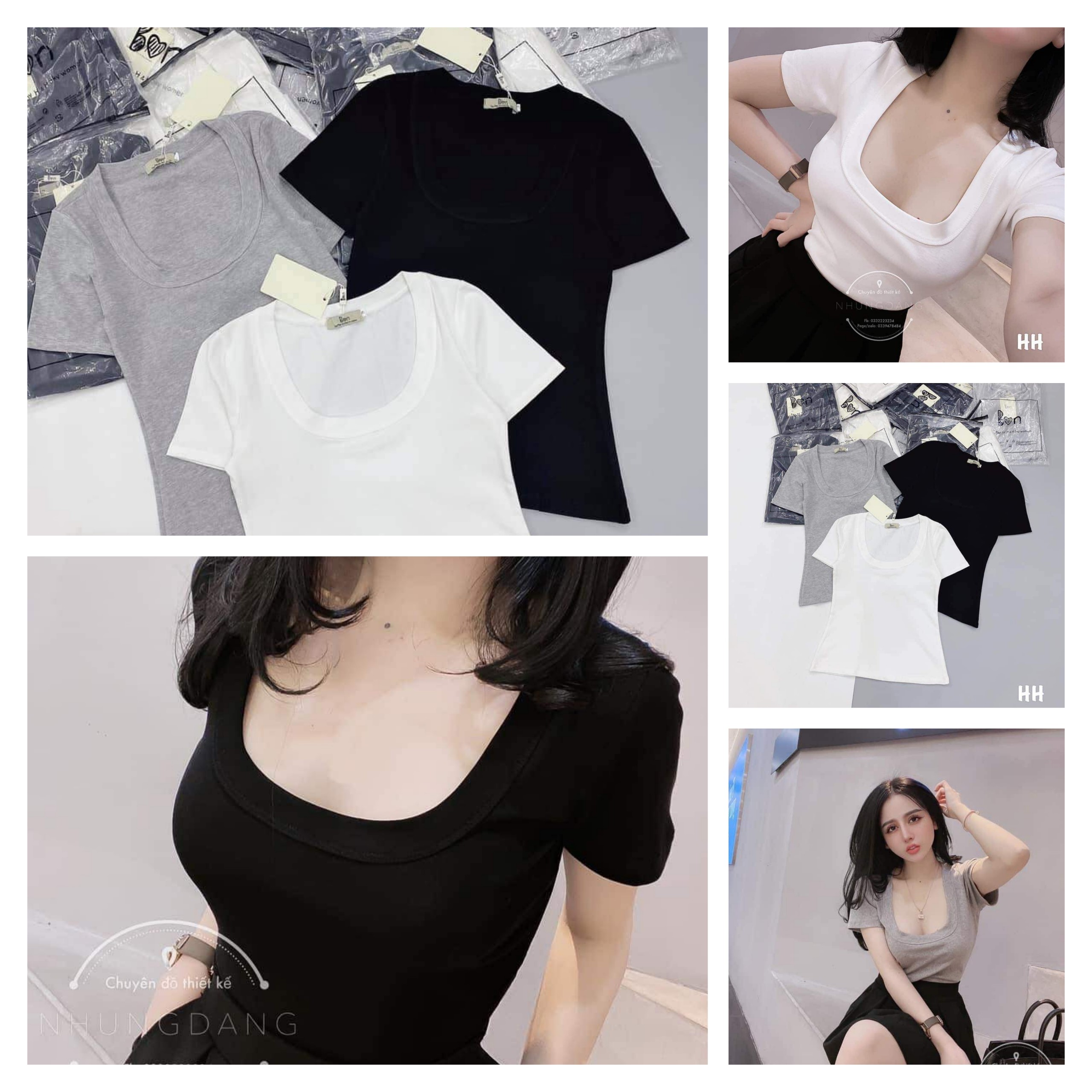 [ freeship đơn hàng từ 49K ] Áo thun nữ cổ vuông dáng ôm body tay ngắn, Áo phông nữ cổ vuông tay ngắn kiểu Croptop