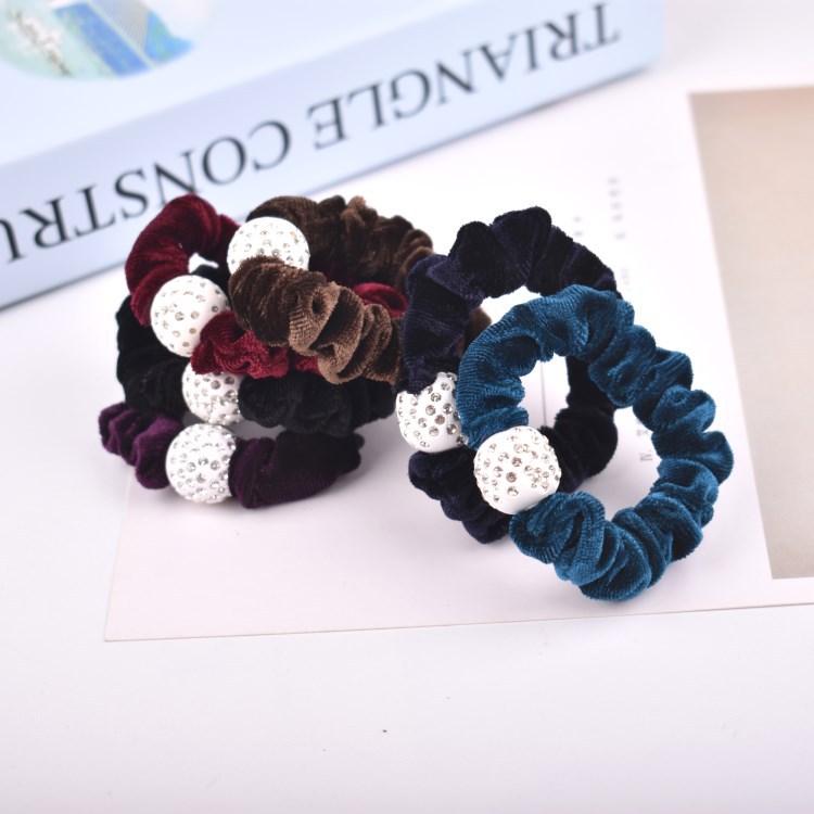 [HCM]2 CÁI CỘT TÓC DÂY BUỘC TÓC VẢI NHUNG MỀM KÈM STICKER NHỎ