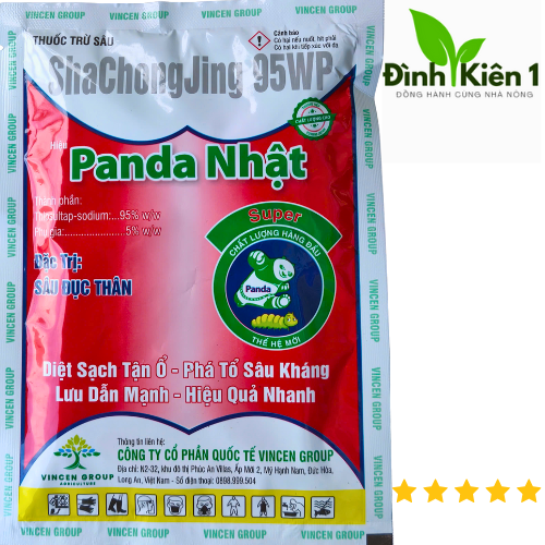 SHACHONGJING 95WP ( Thiosultap - sodium : 95% w/w ) PANDA NHẬT GÓI 100GRAM CHÍNH HÃNG - Đặc trừ sâu đục thân - diệt sạch tận ổn - phá tổ sâu kháng - lưu dẫn mạnh - hiệu quả nhanh ... liều lượng : 450gram / ha