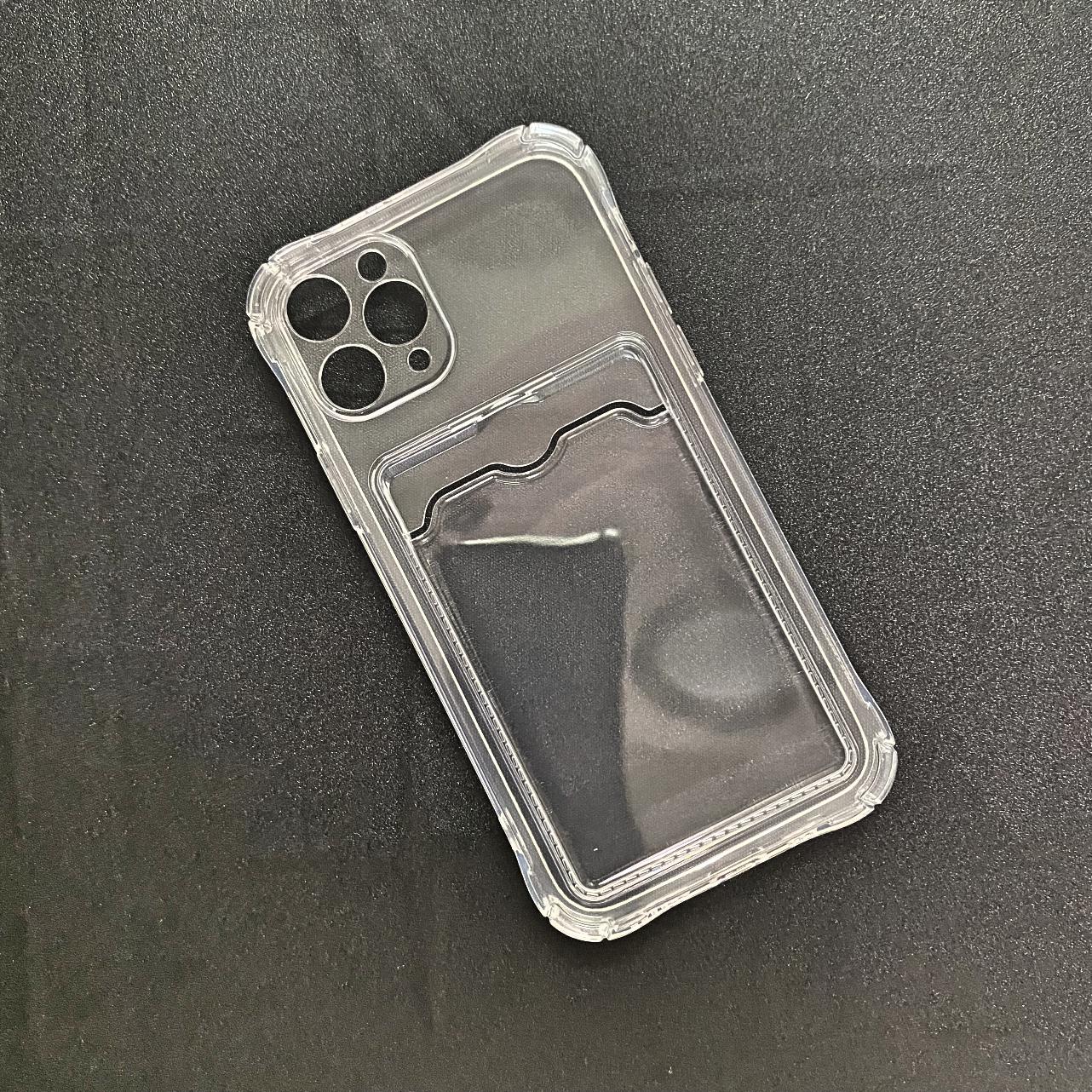 Ốp lưng iphone 11 pro dẻo trong suốt có khe đựng thẻ