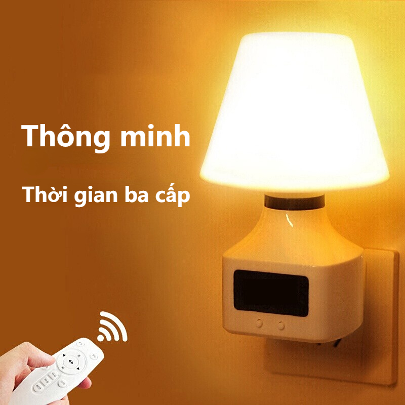 XIAOMIMIJIA Đèn Ngủ Led Nhỏ Đèn Đồng Hồ Điều Khiển Từ Xa Thông Minh Đèn Ngủ Phòng Ngủ Đèn Cạnh Giường Đèn Bàn Nhỏ Công Tắc Hẹn Giờ Làm Mờ Mười Tốc Độ đèn ngủ decor phòng