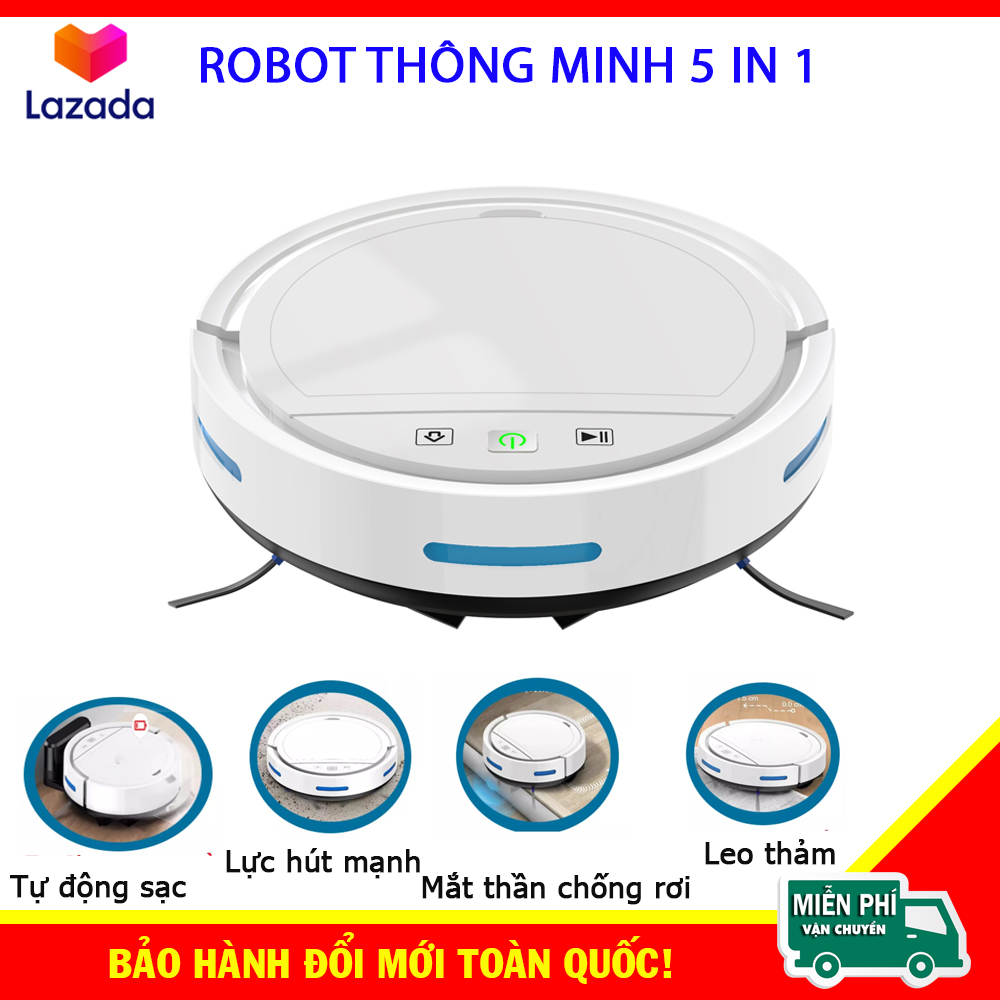 Máy hút bụi giá rẻ, robot hút bụi lau nhà hc002 tự động chạy về sạc pin, chạy theo sơ đồ, mắt thần chống rơi vỡ