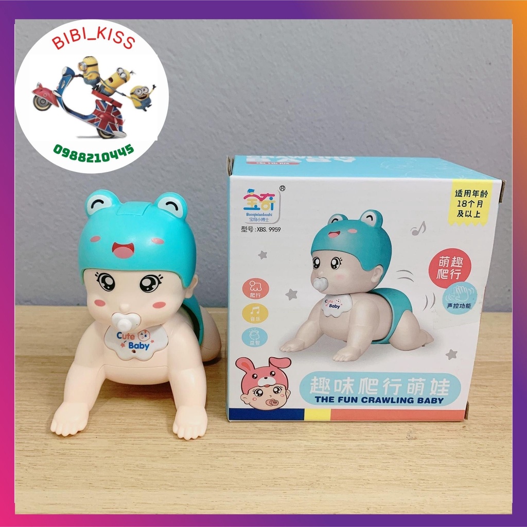 Đồ chơi búp bê bé tập bò dễ thương,Bộ đồ chơi bé bò phát nhạc lắp pin dành cho các bé cao cấp