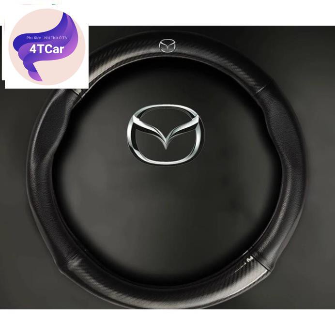 📌📌bọc da vô lăng cacbon có logo m.a.z.d.a