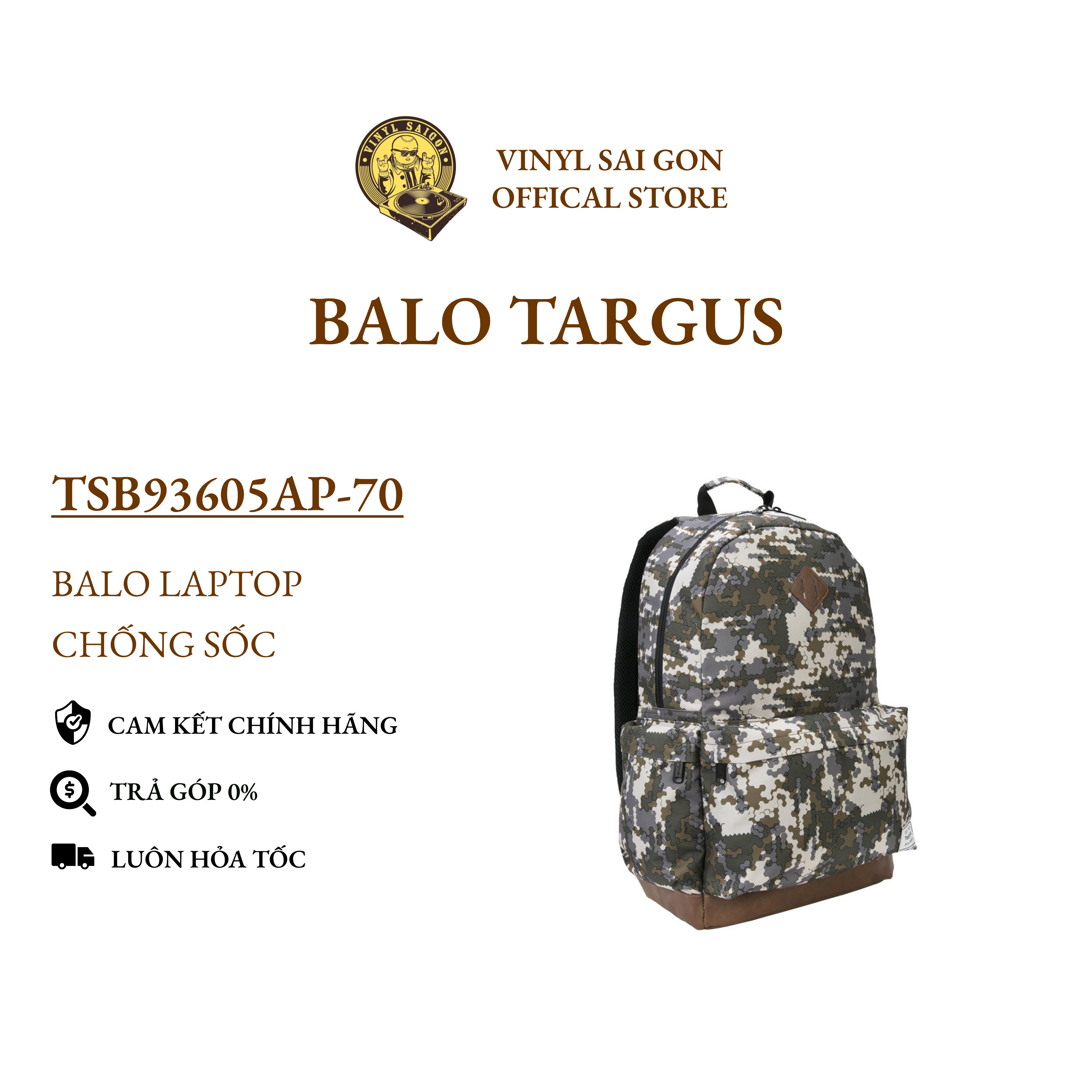 Balo Targus TSB93605AP-70 Dòng Laptop 15.6" Strata Backpack (Màu Hexagon Pattern)