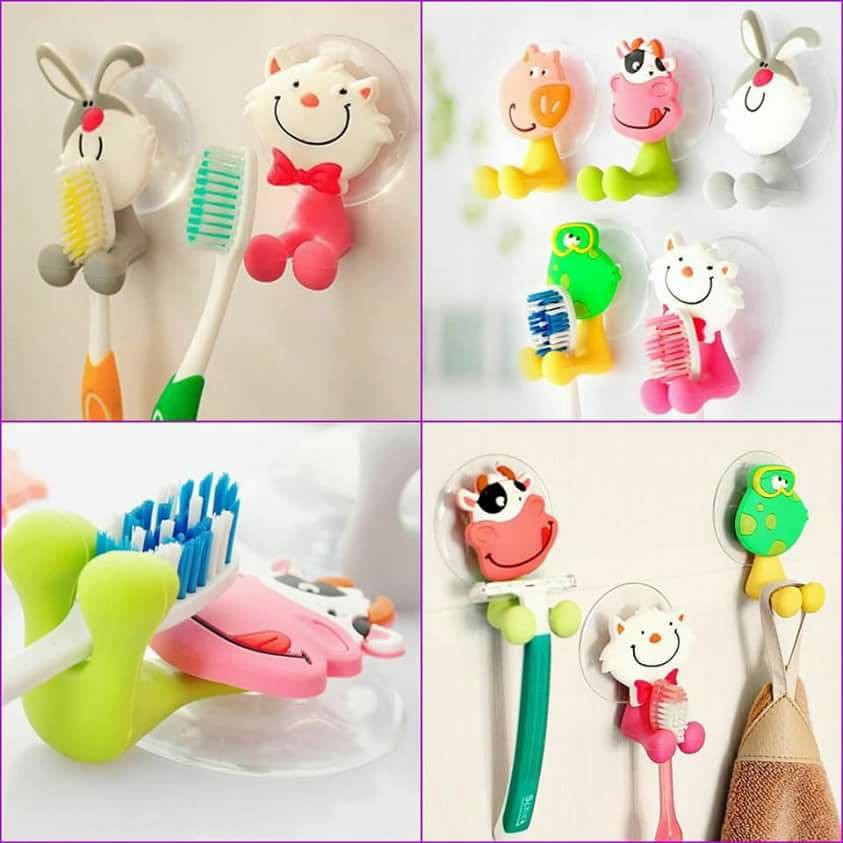Móc Hít Tường Treo Bàn Chải - Móc Treo Đồ Hình Thú Kute - Kẹp Bàn Chải Đánh Răng