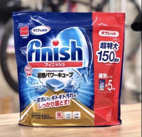 Viên Rửa Bát Finish Power Cube Nhật Bản (Túi 150 Viên) Dành Cho Máy Rửa Bát