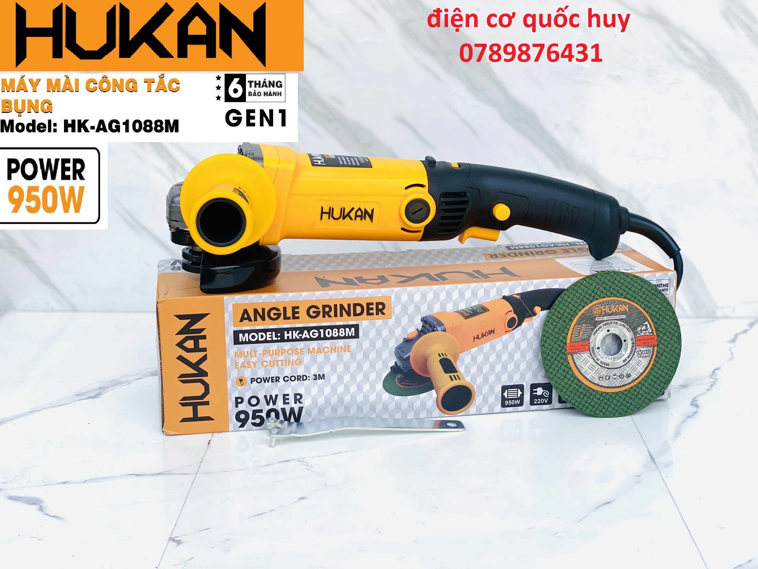 Máy mài cắt Hukan 950w chính hãng có điều tốc lỗi đồng 100%