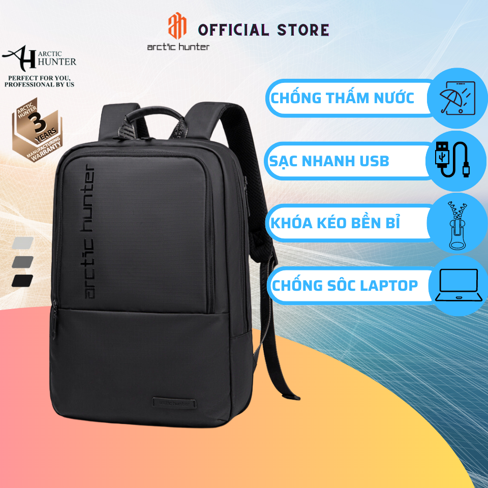 Balo Du Lịch Arctic Hunter B00529 chất liệu Oxford chống thấm nước, thiết kế có ngăn đựng laptop 15,6 inch dày dặn