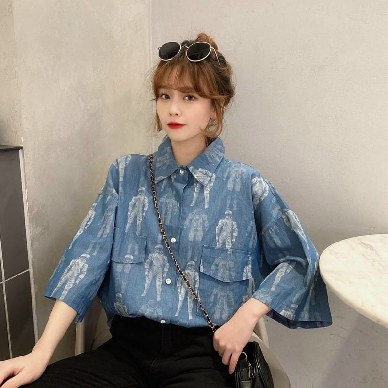ÁO SƠ MI CỘC TAY LOANG 3D UNISEX CÁ TÍNH FORM RỘNG NAM NỮ / ÁO SƠ MI NAM NỮ ULZZANG TP