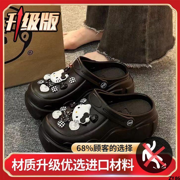 Dép Đi Biển Bít Mũi Khoét Lỗ Đế Dày Mẫu Hot Cho Nữ Giày Hoạt Hình Nổi Tiếng Trên Mạng Mùa Hè Thời Trang Tăng Chiều Cao Hai Đi Giày Cứt