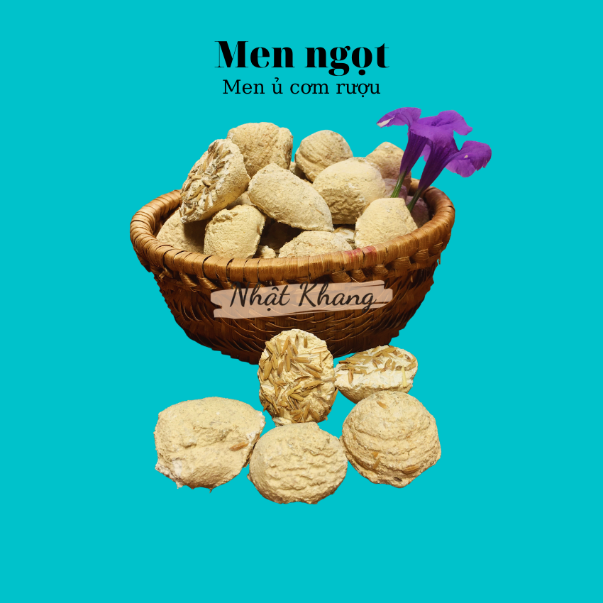 Men cơm nếp ngọt men ủ gạo nếp làm cơm nếp cẩm ăn cùng sữa chua
