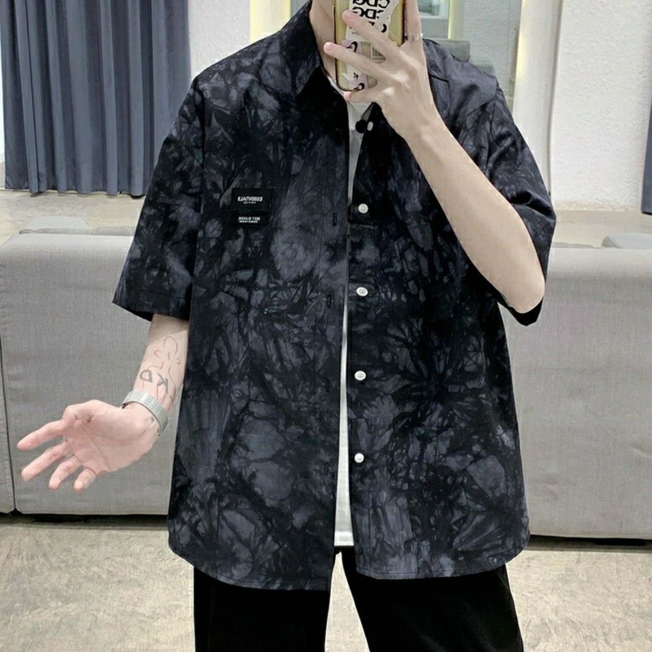 Áo Sơ Mi LOANG MÀU Tay Lỡ Dành Cho Nam Nữ Form Rộng Cực Đẹp, Áo Sơ Mi Ullzang Cá Tính