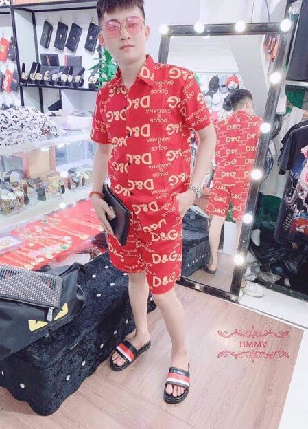 Lọ lem Luxuxy Bộ hè nam,đồ bộ nam LHV hoa nhỏ chất xịn cao cấp có size hình thật New 2022